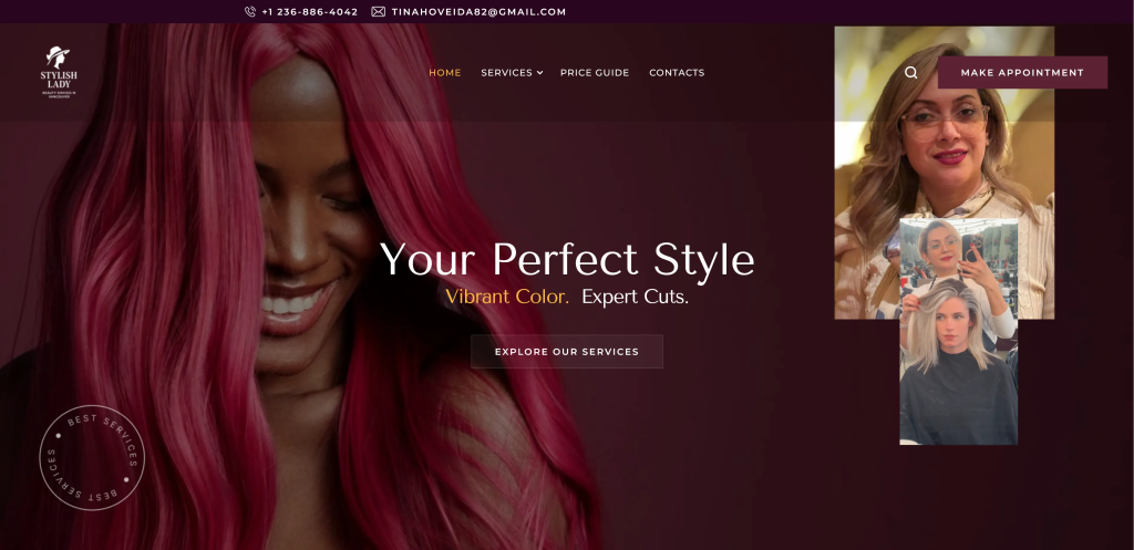 tina beauty web design
