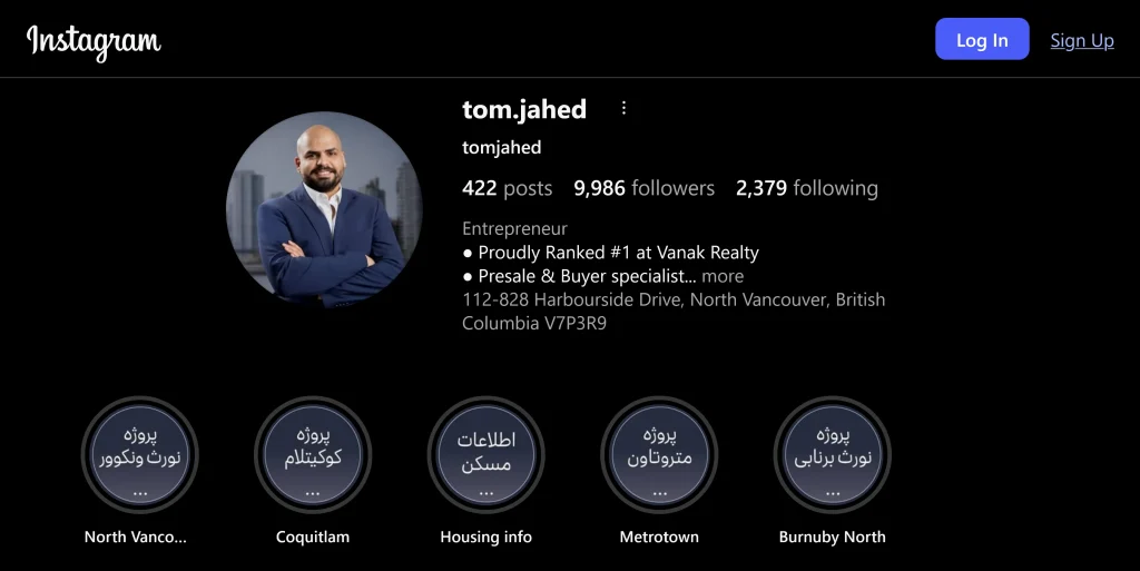 Tom Jahed Social Media