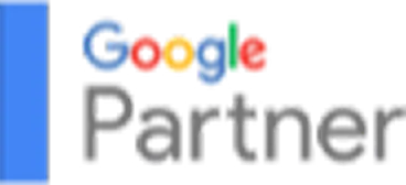 Google Partner logo displaying the Google branding and “Partner” text, representing official partnership and certification with Google marketing and advertising programs