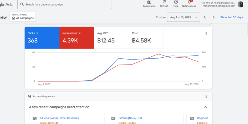 Prolanguage Google Ads
