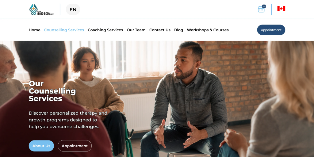 Prime Mind Body Centre Website Redesign