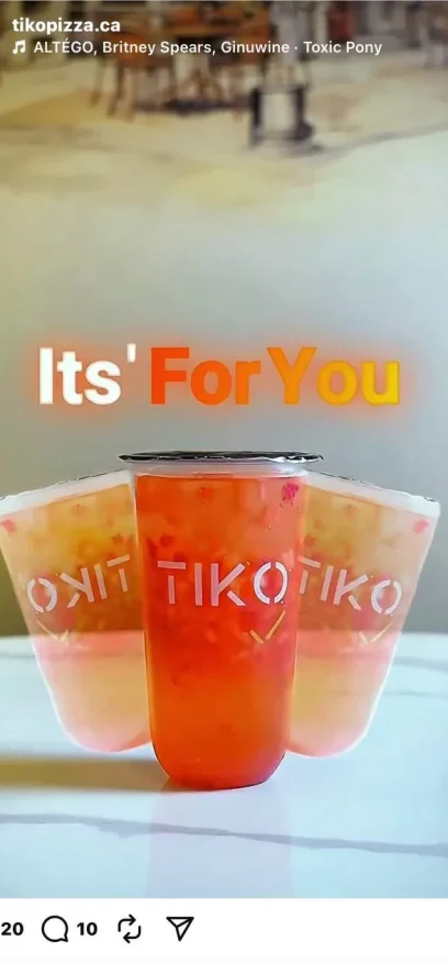 Tiko Pizza branded content template for pizza highlights