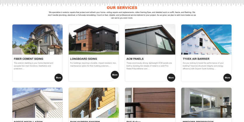 silversiding exterior web design
