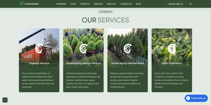 evergreen plant web design