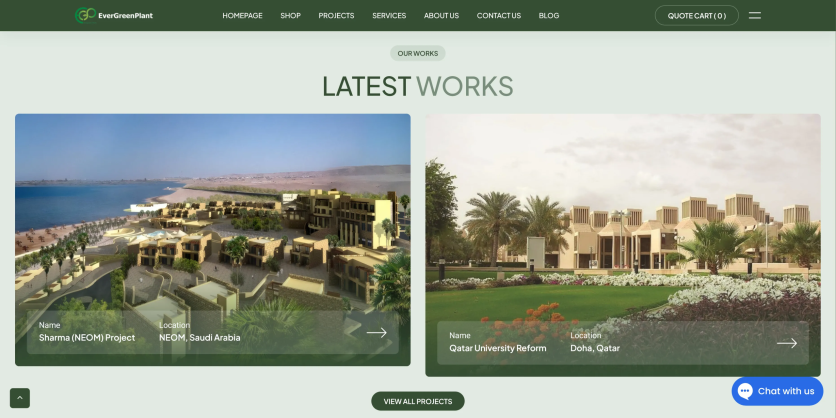 evergreen plant web design