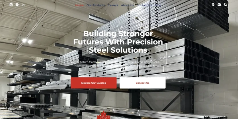 Custom project portfolio layout for Saturn Maple Inc. by PrimePeak