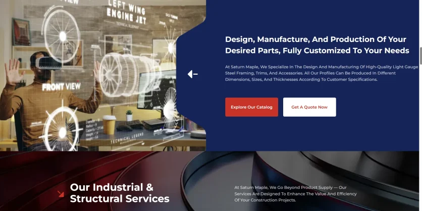PrimePeak’s service page design for Saturn Maple