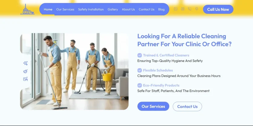 Web Design for Vesta Cleaning company 1