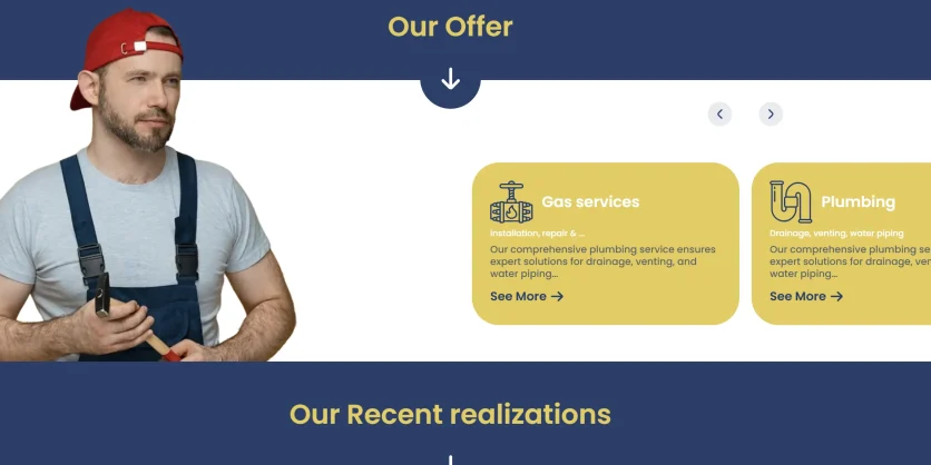 Kian Plumbing website design before and after comparison showing improved layout and branding