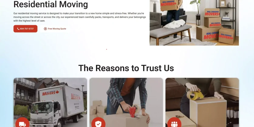 web design - real canadaian mover