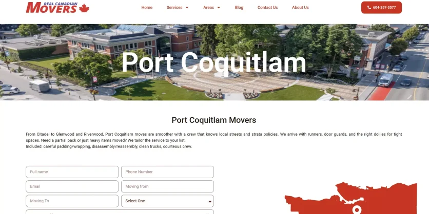 web site design - Real canadian mover